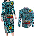 Custom Port Adelaide Power NAIDOC Week 2024 Couples Matching Long Sleeve Bodycon Dress and Long Sleeve Button Shirt Mascot Football