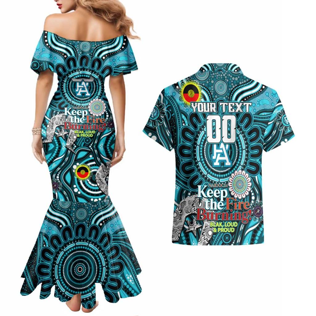 Custom Port Adelaide Power NAIDOC Week 2024 Couples Matching Mermaid Dress and Hawaiian Shirt Mascot Football