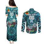 Custom Port Adelaide Power NAIDOC Week 2024 Couples Matching Puletasi and Long Sleeve Button Shirt Mascot Football