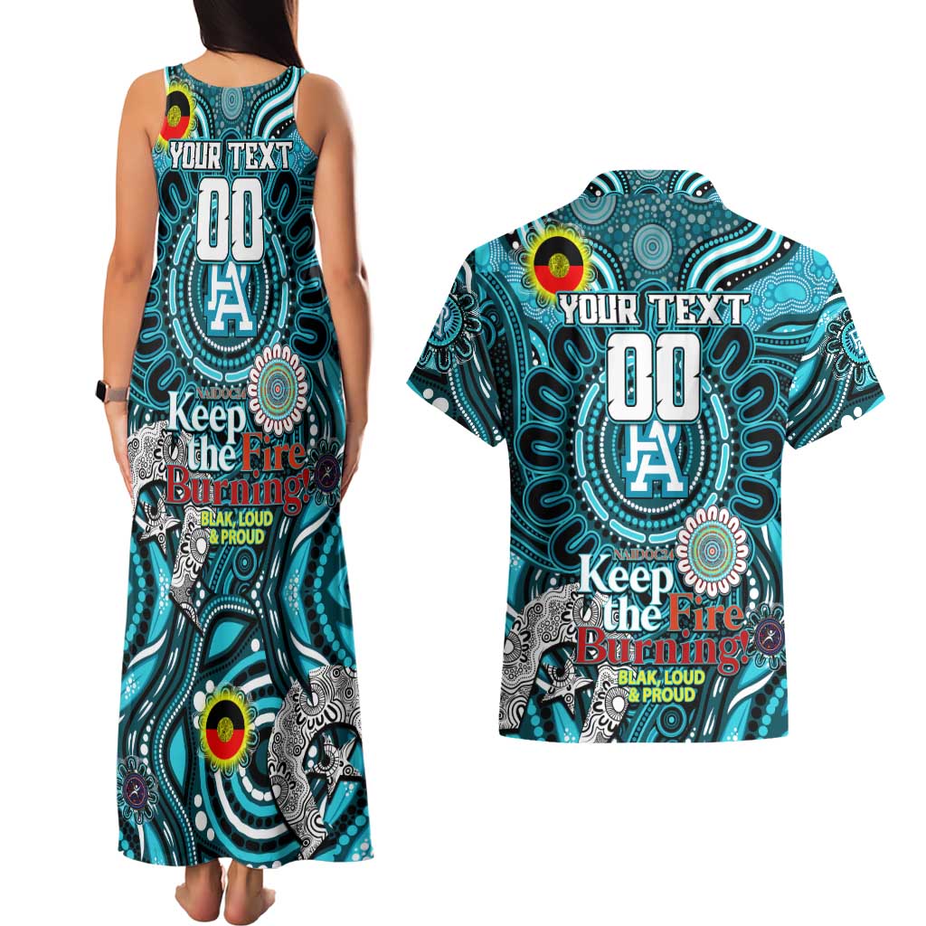 Custom Port Adelaide Power NAIDOC Week 2024 Couples Matching Tank Maxi Dress and Hawaiian Shirt Mascot Football