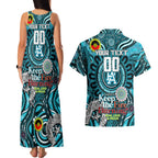 Custom Port Adelaide Power NAIDOC Week 2024 Couples Matching Tank Maxi Dress and Hawaiian Shirt Mascot Football