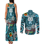Custom Port Adelaide Power NAIDOC Week 2024 Couples Matching Tank Maxi Dress and Long Sleeve Button Shirt Mascot Football