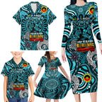 Custom Port Adelaide Power NAIDOC Week 2024 Family Matching Long Sleeve Bodycon Dress and Hawaiian Shirt Mascot Football