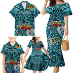 Custom Port Adelaide Power NAIDOC Week 2024 Family Matching Mermaid Dress and Hawaiian Shirt Mascot Football