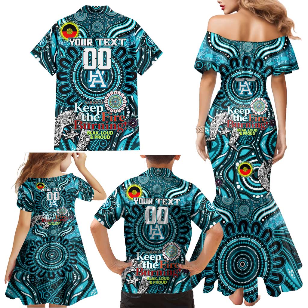 Custom Port Adelaide Power NAIDOC Week 2024 Family Matching Mermaid Dress and Hawaiian Shirt Mascot Football