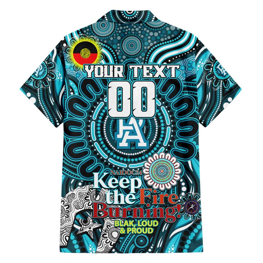 Custom Port Adelaide Power NAIDOC Week 2024 Family Matching Off The Shoulder Long Sleeve Dress and Hawaiian Shirt Mascot Football