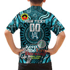 Custom Port Adelaide Power NAIDOC Week 2024 Family Matching Off Shoulder Maxi Dress and Hawaiian Shirt Mascot Football