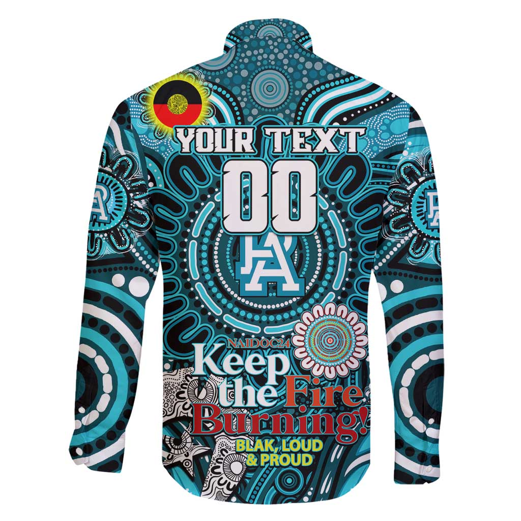 Custom Port Adelaide Power NAIDOC Week 2024 Family Matching Off Shoulder Maxi Dress and Hawaiian Shirt Mascot Football