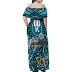 Custom Port Adelaide Power NAIDOC Week 2024 Family Matching Off Shoulder Maxi Dress and Hawaiian Shirt Mascot Football
