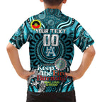 Custom Port Adelaide Power NAIDOC Week 2024 Family Matching Off Shoulder Short Dress and Hawaiian Shirt Mascot Football