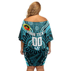 Custom Port Adelaide Power NAIDOC Week 2024 Family Matching Off Shoulder Short Dress and Hawaiian Shirt Mascot Football