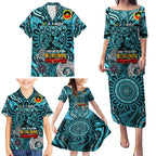 Custom Port Adelaide Power NAIDOC Week 2024 Family Matching Puletasi and Hawaiian Shirt Mascot Football