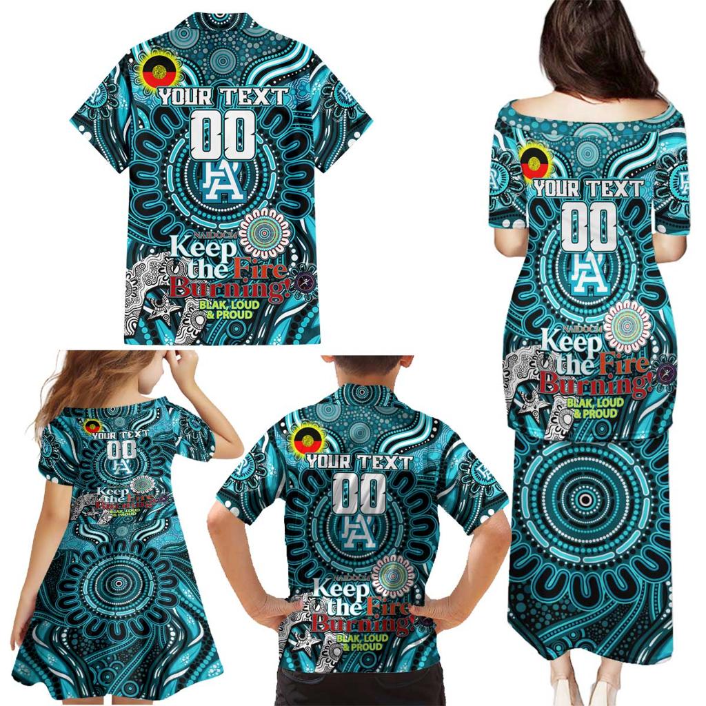 Custom Port Adelaide Power NAIDOC Week 2024 Family Matching Puletasi and Hawaiian Shirt Mascot Football