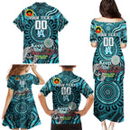 Custom Port Adelaide Power NAIDOC Week 2024 Family Matching Puletasi and Hawaiian Shirt Mascot Football