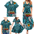 Custom Port Adelaide Power NAIDOC Week 2024 Family Matching Summer Maxi Dress and Hawaiian Shirt Mascot Football