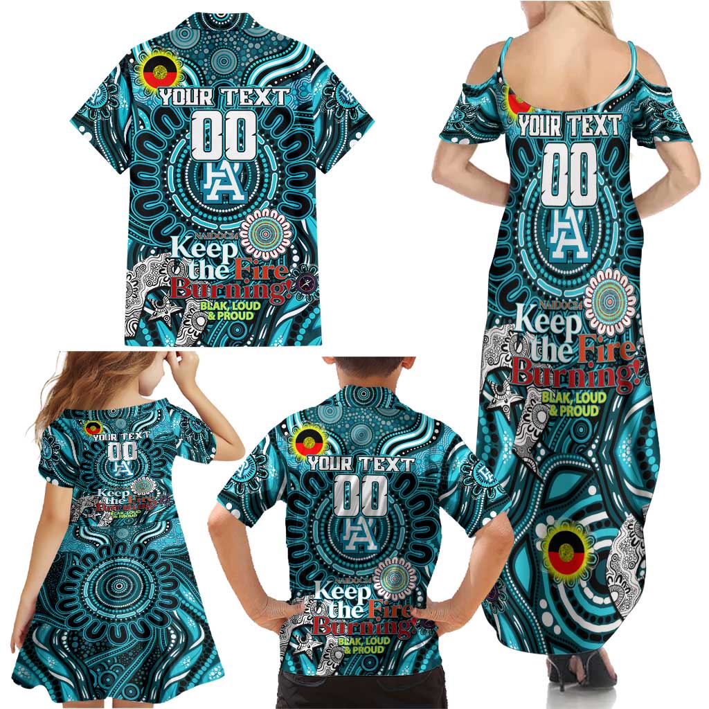 Custom Port Adelaide Power NAIDOC Week 2024 Family Matching Summer Maxi Dress and Hawaiian Shirt Mascot Football