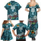 Custom Port Adelaide Power NAIDOC Week 2024 Family Matching Summer Maxi Dress and Hawaiian Shirt Mascot Football