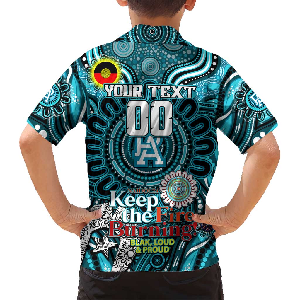Custom Port Adelaide Power NAIDOC Week 2024 Family Matching Tank Maxi Dress and Hawaiian Shirt Mascot Football