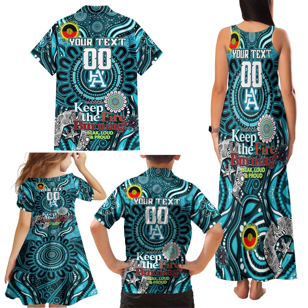 Custom Port Adelaide Power NAIDOC Week 2024 Family Matching Tank Maxi Dress and Hawaiian Shirt Mascot Football