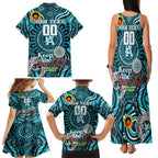 Custom Port Adelaide Power NAIDOC Week 2024 Family Matching Tank Maxi Dress and Hawaiian Shirt Mascot Football