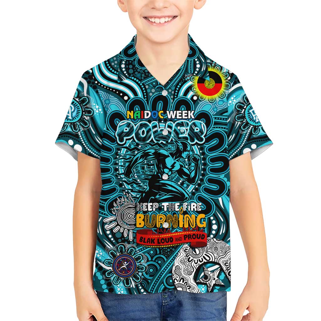 Custom Port Adelaide Power NAIDOC Week 2024 Kid Hawaiian Shirt Mascot Football