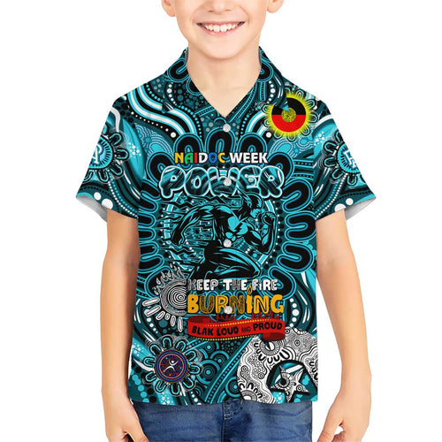 Custom Port Adelaide Power NAIDOC Week 2024 Kid Hawaiian Shirt Mascot Football
