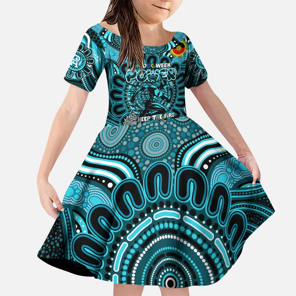 Custom Port Adelaide Power NAIDOC Week 2024 Kid Short Sleeve Dress Mascot Football