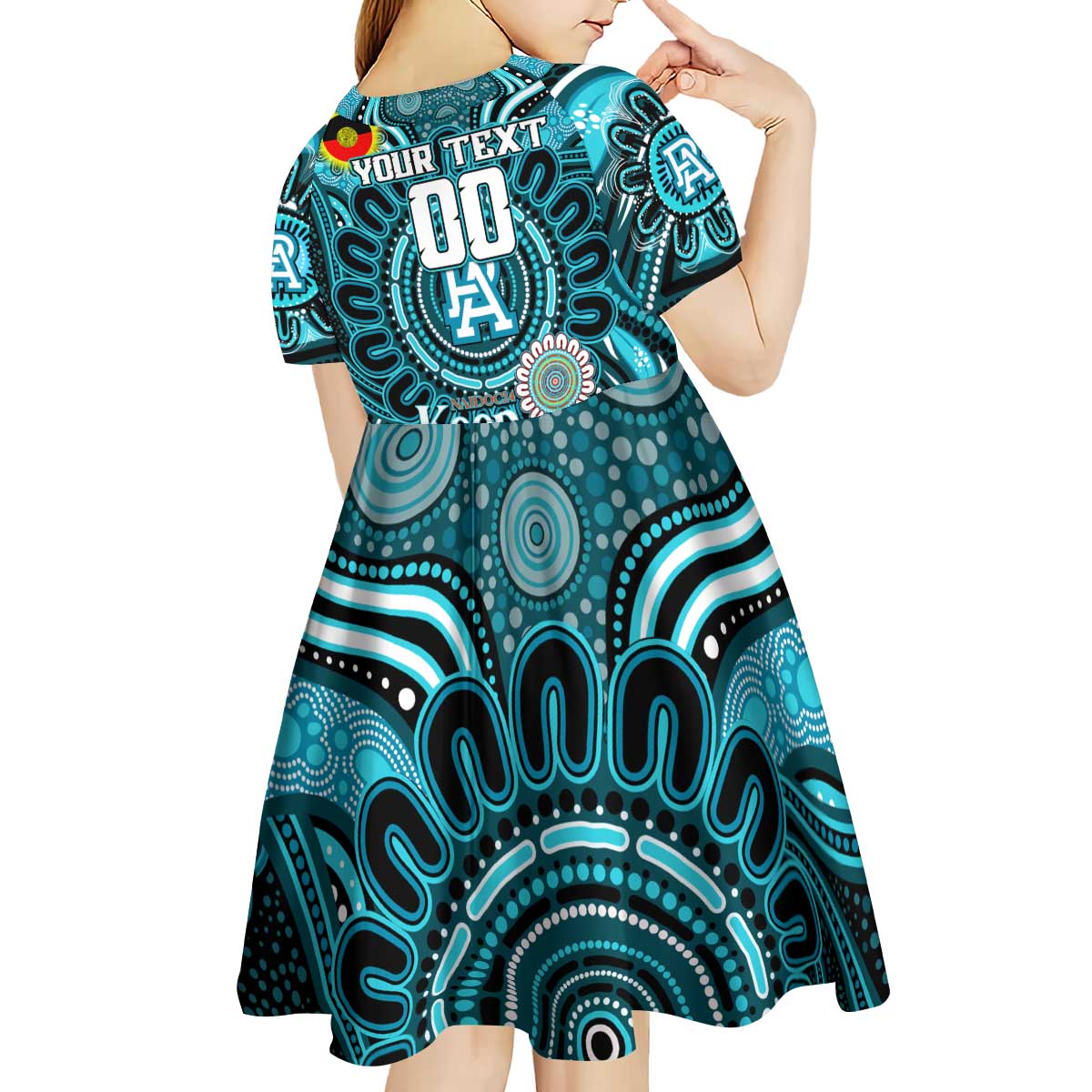 Custom Port Adelaide Power NAIDOC Week 2024 Kid Short Sleeve Dress Mascot Football