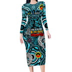 Custom Port Adelaide Power NAIDOC Week 2024 Long Sleeve Bodycon Dress Mascot Football