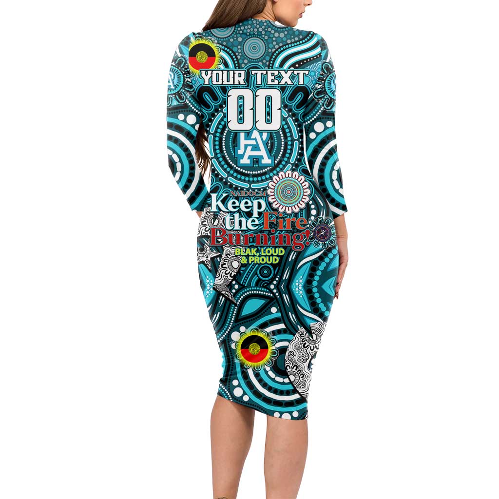 Custom Port Adelaide Power NAIDOC Week 2024 Long Sleeve Bodycon Dress Mascot Football