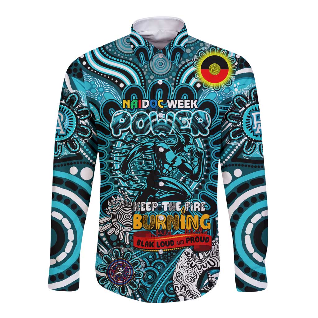 Custom Port Adelaide Power NAIDOC Week 2024 Long Sleeve Button Shirt Mascot Football