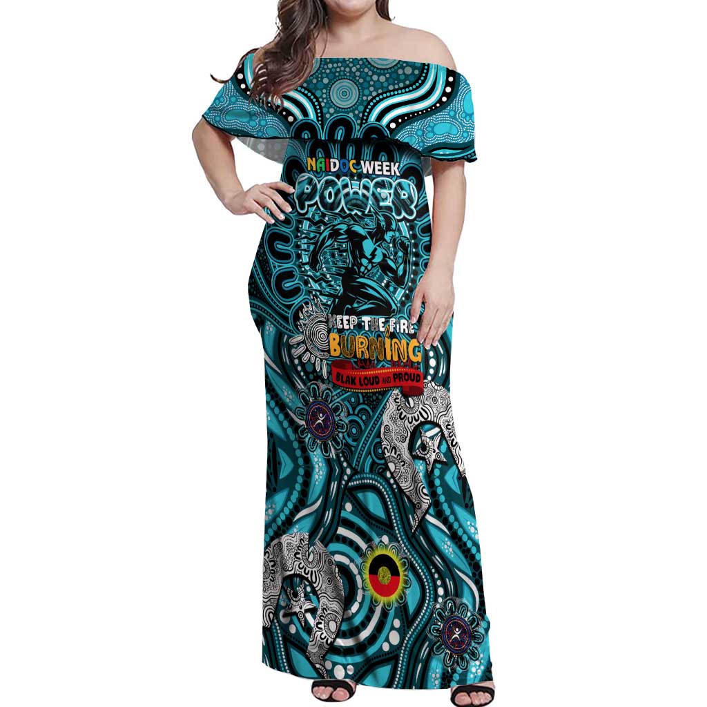 Custom Port Adelaide Power NAIDOC Week 2024 Off Shoulder Maxi Dress Mascot Football