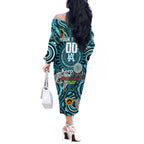 Custom Port Adelaide Power NAIDOC Week 2024 Off The Shoulder Long Sleeve Dress Mascot Football