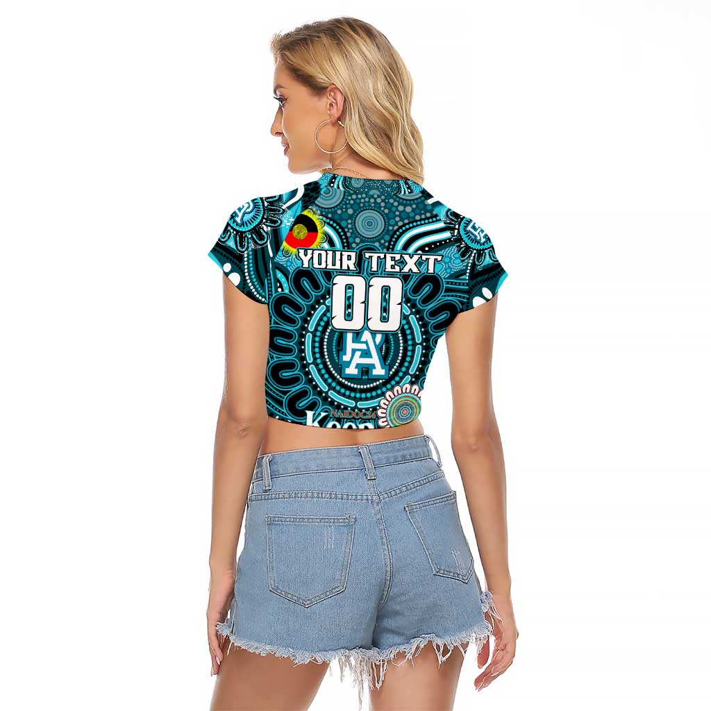 Custom Port Adelaide Power NAIDOC Week 2024 Raglan Cropped T Shirt Mascot Football