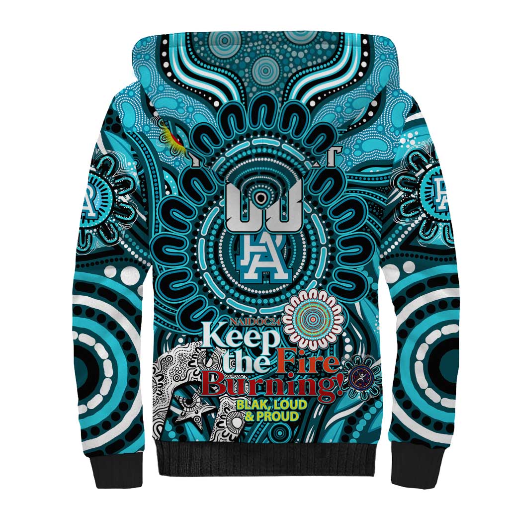 Custom Port Adelaide Power NAIDOC Week 2024 Sherpa Hoodie Mascot Football