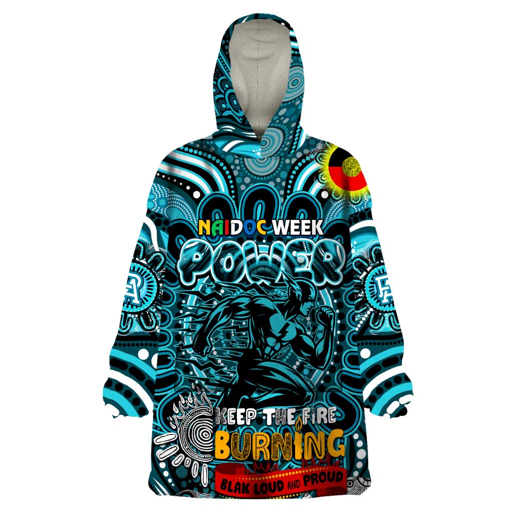 Custom Port Adelaide Power NAIDOC Week 2024 Wearable Blanket Hoodie Mascot Football