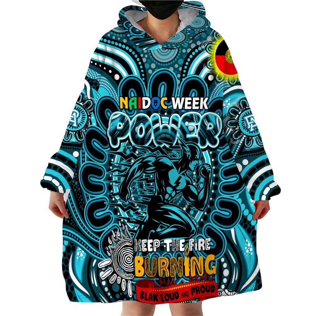 Custom Port Adelaide Power NAIDOC Week 2024 Wearable Blanket Hoodie Mascot Football