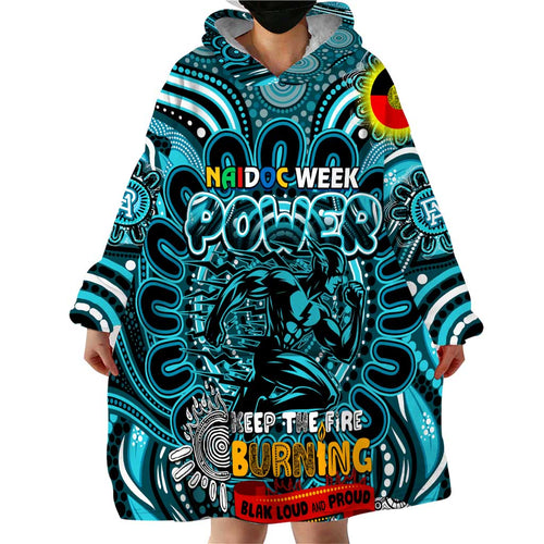 Custom Port Adelaide Power NAIDOC Week 2024 Wearable Blanket Hoodie Mascot Football