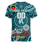 Custom Port Adelaide Power NAIDOC Week 2024 Women V-Neck T-Shirt Mascot Football