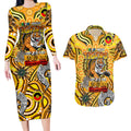 Custom Richmond Tiger NAIDOC Week 2024 Couples Matching Long Sleeve Bodycon Dress and Hawaiian Shirt Mascot Football