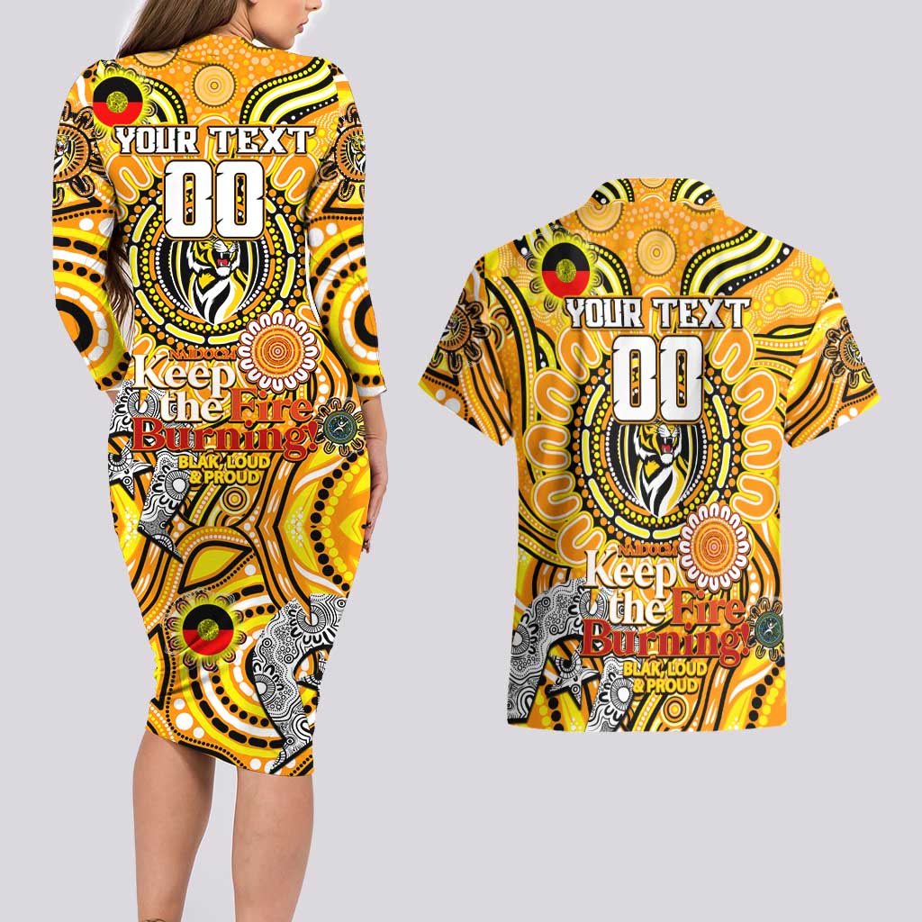 Custom Richmond Tiger NAIDOC Week 2024 Couples Matching Long Sleeve Bodycon Dress and Hawaiian Shirt Mascot Football