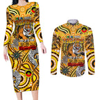 Custom Richmond Tiger NAIDOC Week 2024 Couples Matching Long Sleeve Bodycon Dress and Long Sleeve Button Shirt Mascot Football