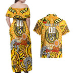 Custom Richmond Tiger NAIDOC Week 2024 Couples Matching Off Shoulder Maxi Dress and Hawaiian Shirt Mascot Football
