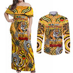 Custom Richmond Tiger NAIDOC Week 2024 Couples Matching Off Shoulder Maxi Dress and Long Sleeve Button Shirt Mascot Football