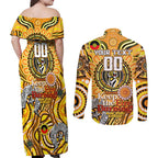 Custom Richmond Tiger NAIDOC Week 2024 Couples Matching Off Shoulder Maxi Dress and Long Sleeve Button Shirt Mascot Football