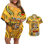 Custom Richmond Tiger NAIDOC Week 2024 Couples Matching Off Shoulder Short Dress and Hawaiian Shirt Mascot Football