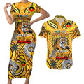 Custom Richmond Tiger NAIDOC Week 2024 Couples Matching Short Sleeve Bodycon Dress and Hawaiian Shirt Mascot Football