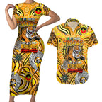 Custom Richmond Tiger NAIDOC Week 2024 Couples Matching Short Sleeve Bodycon Dress and Hawaiian Shirt Mascot Football