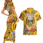 Custom Richmond Tiger NAIDOC Week 2024 Couples Matching Short Sleeve Bodycon Dress and Hawaiian Shirt Mascot Football