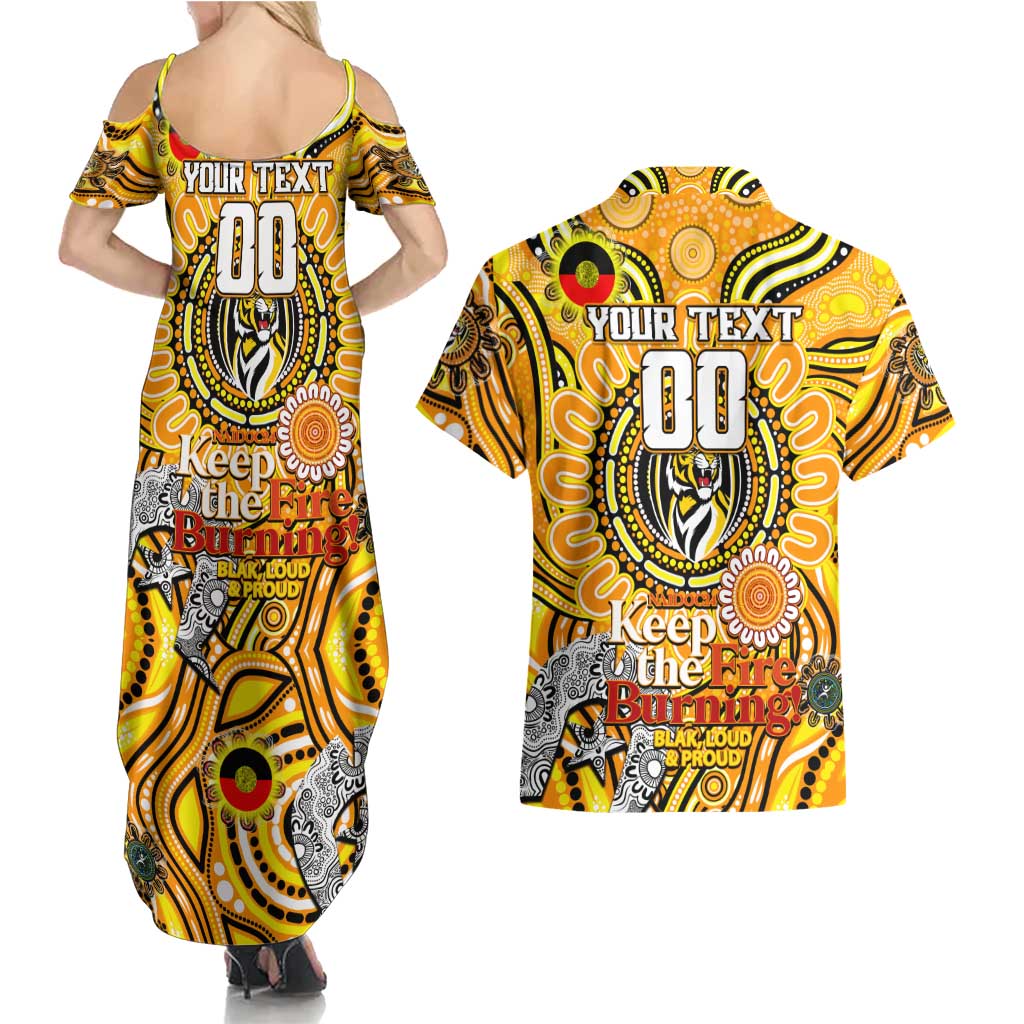 Custom Richmond Tiger NAIDOC Week 2024 Couples Matching Summer Maxi Dress and Hawaiian Shirt Mascot Football